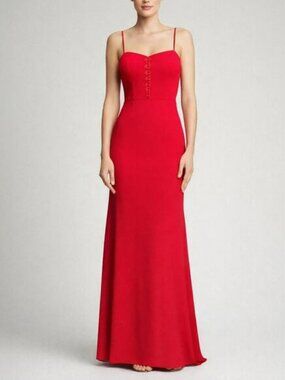 JARLO London Red Mermaid Trumpet Formal Maxi Gown Size UK 10 US 6